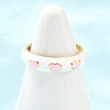 Brass Enamel Cuff Open Rings RJEW-P190-01G-3