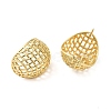 Rack Plating Brass Hollow Dome Stud Earrings for Women EJEW-Z019-18G-2