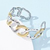 Oval 304 Stainless Steel Cuff Bangles for Women BJEW-B150-06GP-3
