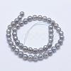 Electroplated Natural Grey Agate Beads Strands G-G724-8mm-2