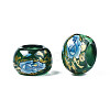 Flower Printed Transparent Acrylic Rondelle Beads TACR-S160-01-C02-3