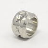 Tarnish Resistant 304 Stainless Steel Large Hole Column Carved X-shape Beads STAS-G037-06-2