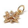 Brass Micro Pave Cubic Zirconia Charms KK-C133-03A-G-2