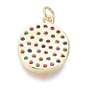 Brass Micro Pave Cubic Zirconia Charms X-ZIRC-I032-55G-2
