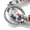 Glass Beaded Bracelet Wrist Keychain AJEW-Z018-01E-2