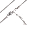Non-Tarnish 304 Stainless Steel Bone Rope Chain Necklace for Women NJEW-I121-01A-P-2