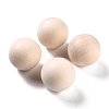 (Defective Closeout Sale: Crack)Natural Wooden Round Ball WOOD-XCP0001-29-1