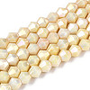 Anti-Tarnish Electroplate Bicone Glass Beads Strands X-EGLA-T021-4mm-16-10-1