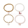 Glass Pearl Stretch Bracelets BJEW-JB10943-1