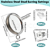202 Stainless Steel Stud Earring Settings STAS-SP0001-91D-2