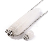 Natural Mixed Stone Bullet Shaped Perfume Bottle Pendant Necklaces G-B089-02P-5