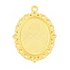 Tibetan Style Oval Alloy Pendant Cabochon Settings TIBEP-Q054-44G-RS-1