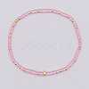 Bohemian Style Rainbow Glass & Brass Beaded Handmade Fashion Women's Bracelet QD2599-6-1
