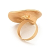 Matte Gold Alloy Adjustable Rings for Women RJEW-K260-07D-4