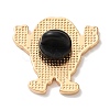 Cheerful Coffee Bean Enamel Brooches AL-I003-03G-02-2