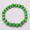 Cat Eye Beads Stretch Bracelets BJEW-F242-8mm-01-1