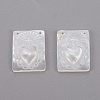 Natural White Shell Mother of Pearl Shell Pendants SHEL-K004-04-1