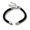 Milan Cord & 202 Stainless Steel Bracelets Making MAK-H004-01B-P01-1