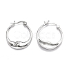 Brass Micro Pave Clear Cubic Zirconia Hoop Earrings EJEW-B006-01P-2