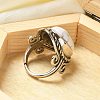 Natural & Synthetic Gemstone Adjustable Rings RJEW-I108-01AS-4