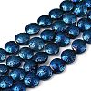 Electroplated Natural Lava Rock Beads Strands G-K388-01A-3
