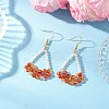 Natural Carnelian Arch Dangle Earrings EJEW-TA00742-01-1