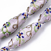 Handmade Gold Sand Lampwork Beads Strands LAMP-T007-02B-1