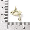 Real 18K Gold Plated Brass Micro Pave Cubic Zirconia Pendants KK-L209-069G-04-3