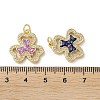 Brass Micro Pave Clear Cubic Zirconia Pendants KK-C045-30G-3