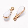Antique Golden Plated Brass Enamel Teardrop Charms KK-Q571-01B-2