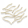 Brass Curved Tube Beads X-KK-R112-034C-NF-2