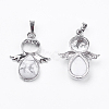 Natural Howlite Pendants G-G651-A14-2