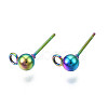 Rack Plating Rainbow Color 304 Stainless Steel Stud Earring Findings LS-STAS-S119-112-2