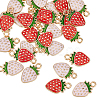 80Pcs 2 Colors Light Gold Plated Alloy Enamel Pendants ENAM-HY0001-49-1