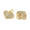 Brass Micro Pave Clear Cubic Zirconia Charms KK-E068-VB163-2