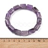 Column Natural Banded Amethyst Beads Stretch Bracelets for Women Men BJEW-A148-01A-19-5