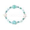 Synthetic Turquoise & Porcelain & Dyed Natural Howlite Beads Stretch Bracelets for Women BJEW-JB11793-01-2