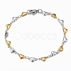 Two Tone 304 Stainless Steel Heart Link Chain Jewelry Sets X-SJEW-H103-12GP-2