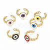 Brass Enamel Cuff Rings RJEW-N035-011-NF-2