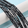 Synthetic Snowflake Obsidian Beads Strands G-D077-B02-2