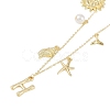 Bohemian Summer Beach Style 18K Gold Plated Shell Shape Initial Pendant Necklaces IL8059-8-1
