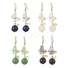 304 Stainless Steel & Natural Lapis Lazuli/Green Aventurine/Rose Quartz/Amethyst Dangle Earrings EJEW-JE07495-3
