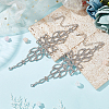 2Pcs Crystal Rhinestone Flower Link Bracelet BJEW-FG0001-02-5