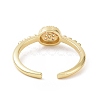 Clear Cubic Zirconia Flat Round Open Cuff Ring RJEW-E072-03G-3
