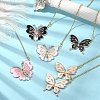 6Pcs 6 Style Butterfly Alloy Rhinestone Ceiling Fan Pull Chain Extenders FIND-JF00115-2