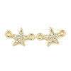 Brass Micro Pave Clear Cubic Zirconia Connector Charms KK-Q820-42G-1