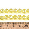 AB Color Plated Transparent Glass Round Beads Strands X-EGLA-T029-8mm-12T-16-4