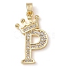 Rack Plating Brass Micro Pave Cubic Zirconia Pendants KK-D535-01P-RS-1