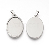 Tarnish Resistant 201 Stainless Steel Pendant Cabochon Settings STAS-S073-09P-1