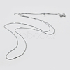 Anti-Tarnish Rhodium Plated 925 Sterling Silver Box Chain Necklaces STER-F039-40cm-13P-1